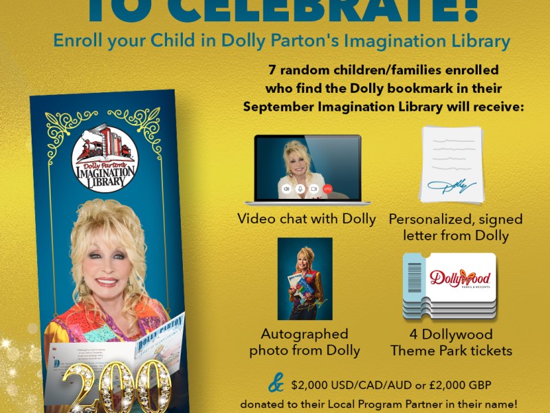 Celebrate Dolly Parton’s Imagination Library 200 Millionth Book&nbsp;Milestone